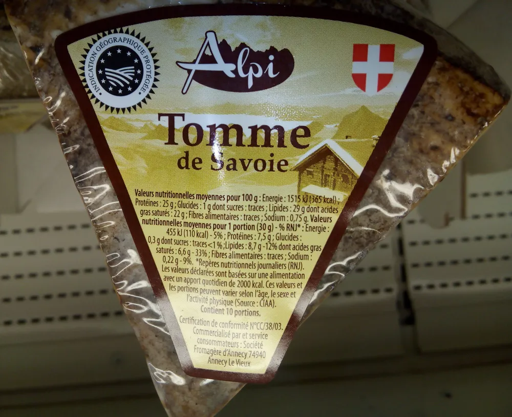 Tomme de Savoie IGP (29% MG)