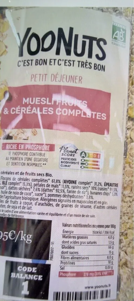 Muesli fruit + cereal comp bio