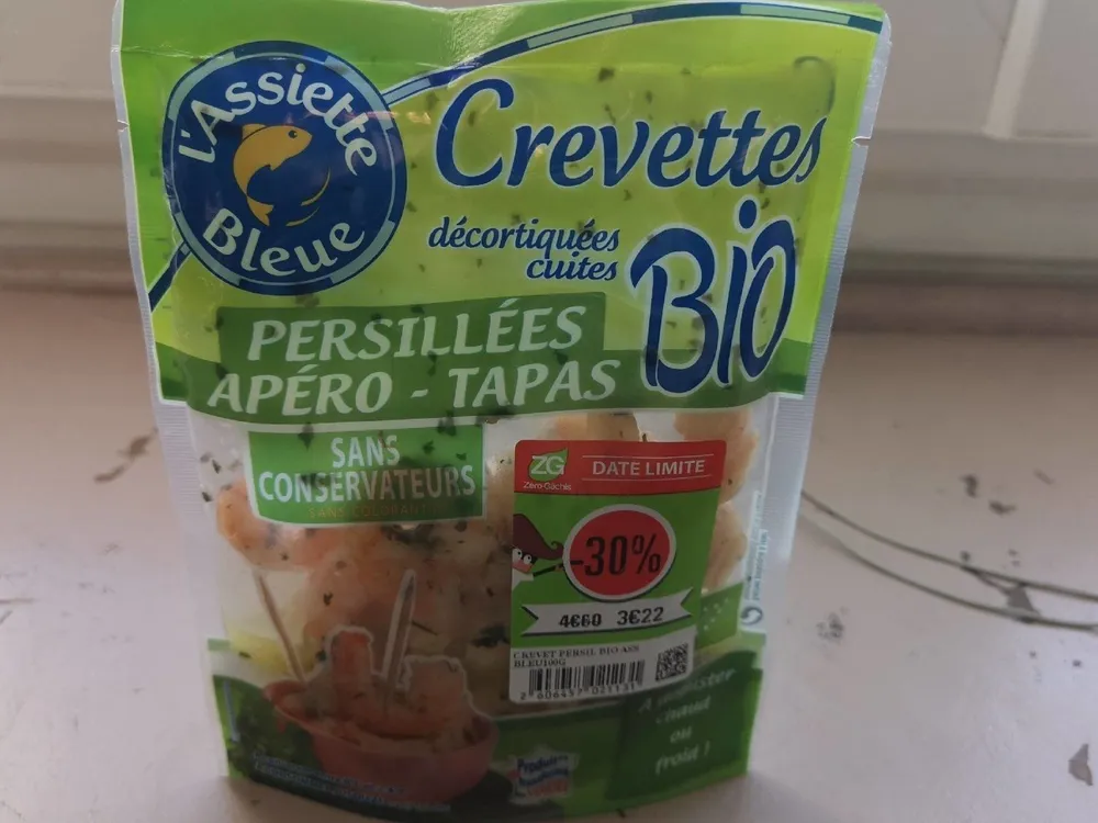 Crevettes décortiquées cuites bio