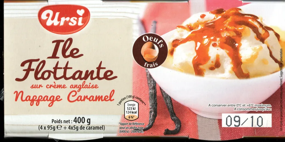 Ile flotante sur créme anglaise