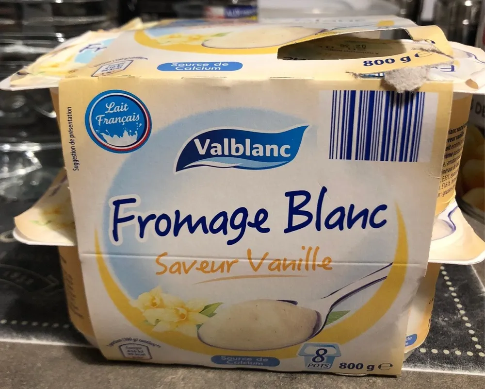 Fromage Blanc Saveur Vanille (2,5% MG) - (8 pots) 800 g