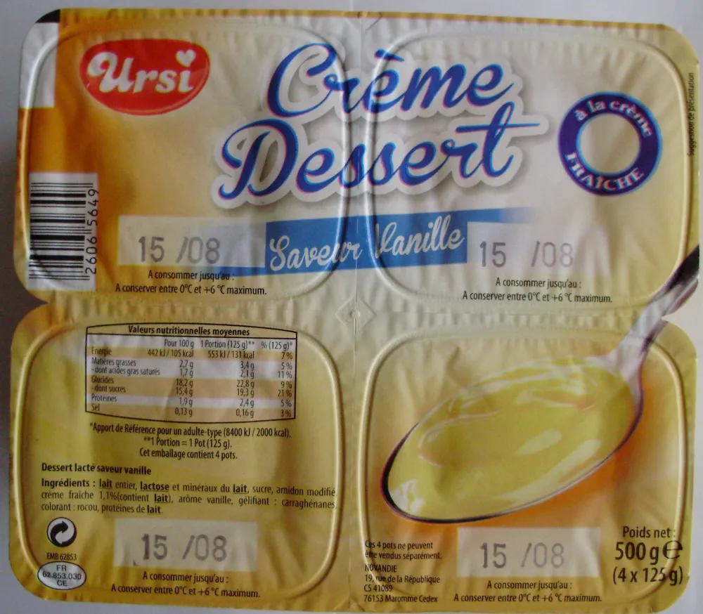 Crème dessert Saveur Vanille