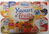Yaourt & Fruits (Abricots, Ananas, Cerises, Fraises, Mûres, Pêches) 12 Pots