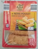 4 nems poulet sauce au Nuoc-Mâm