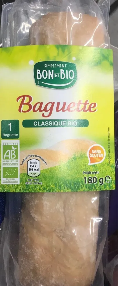 Baguette - Pain bio précuite à base de maïs sans gluten et sans lactose