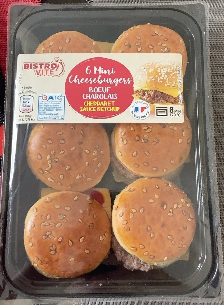 6 mini cheeseburgers