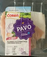 Pechuga fileteada pavo marinada ajillo