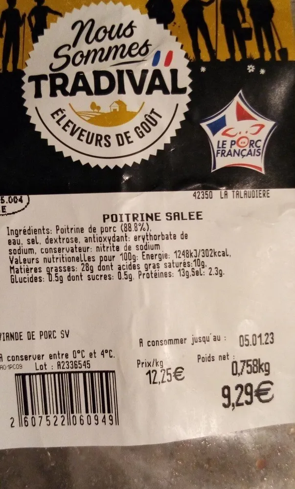 Poitrine salée