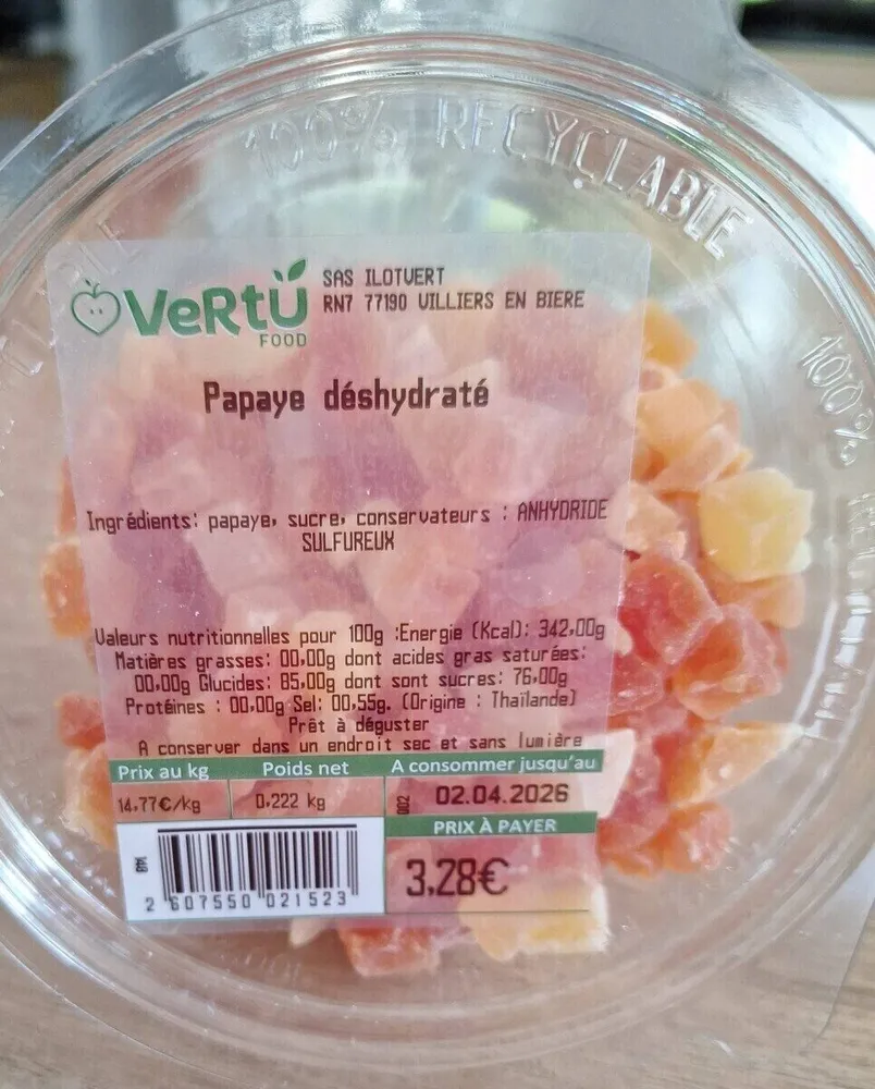 Papaye Déshydraté