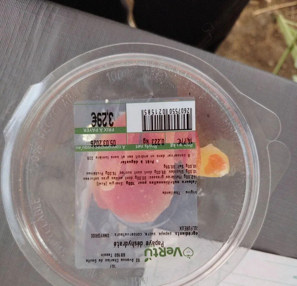 Papaye déshydraté
