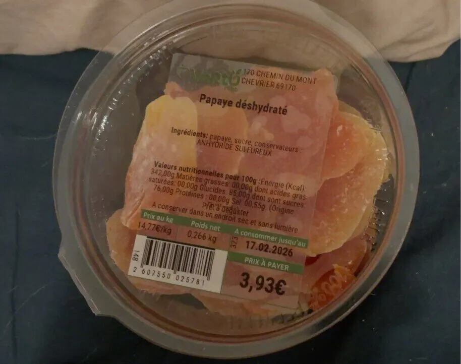 papaye déshydraté