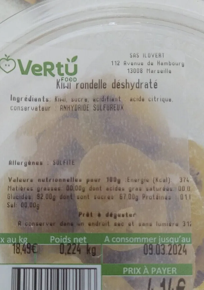 Kiwi déshydratée