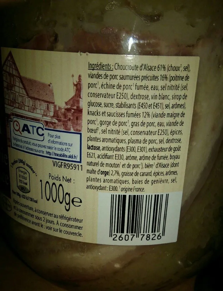 Choucroute  à  la bière  d'Alsace
