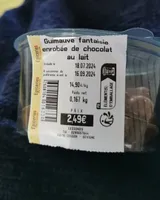 Guimauve fantaisie enrobée de chocolat au lait