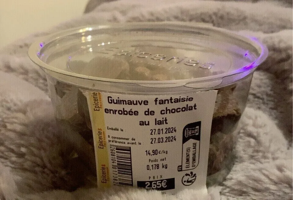 Guimauve fantaisie enrobée de chocolat au lait
