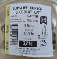Guimauve ourson chocolat lait