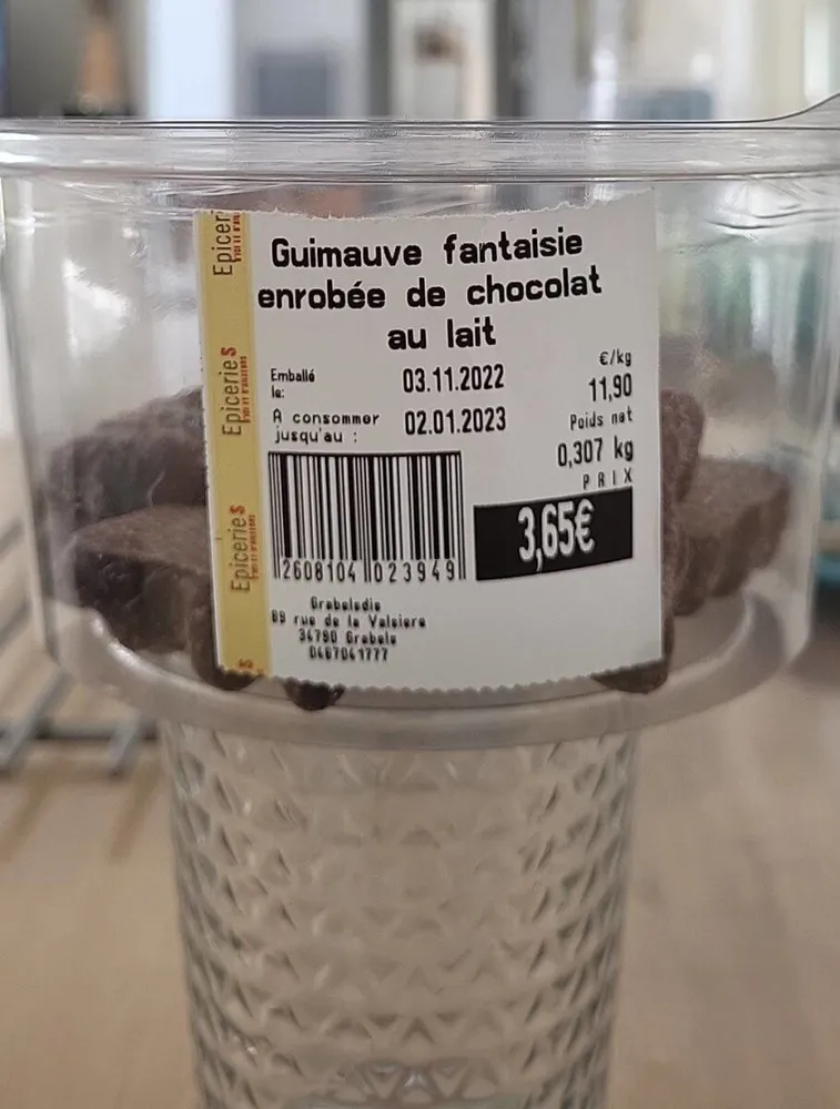 Guimauve fantaisie enrobée chocolat