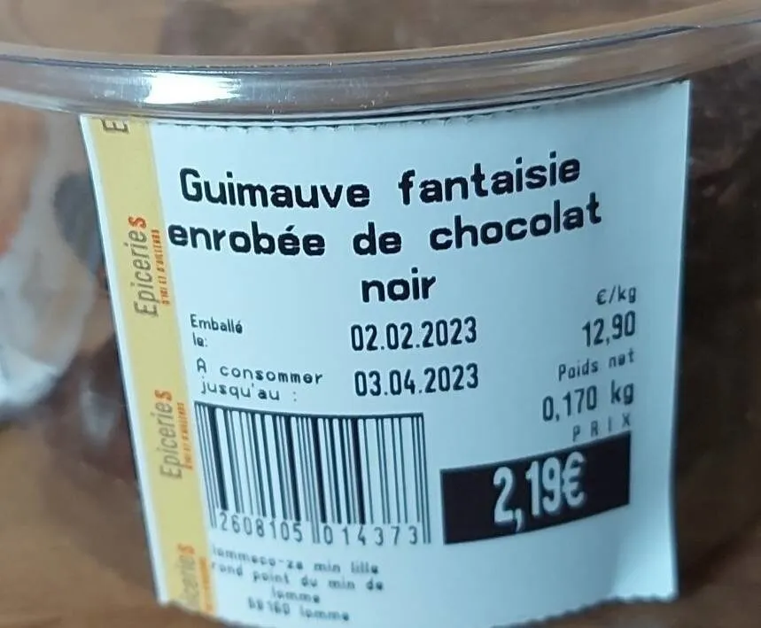 Guimauve fantaisie chocolat noir
