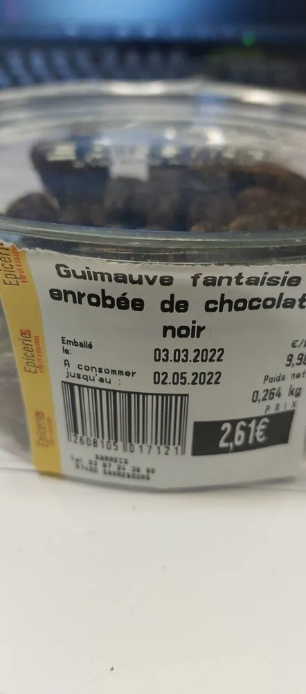 Guimauve fantaisie chocolat noir