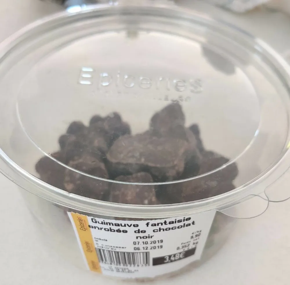 Guimauve fantaisie enrobé de chocolat noir