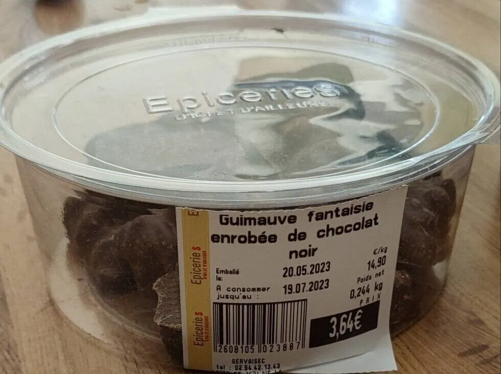 Guimauve fantaisie enrobée de chocolat noir