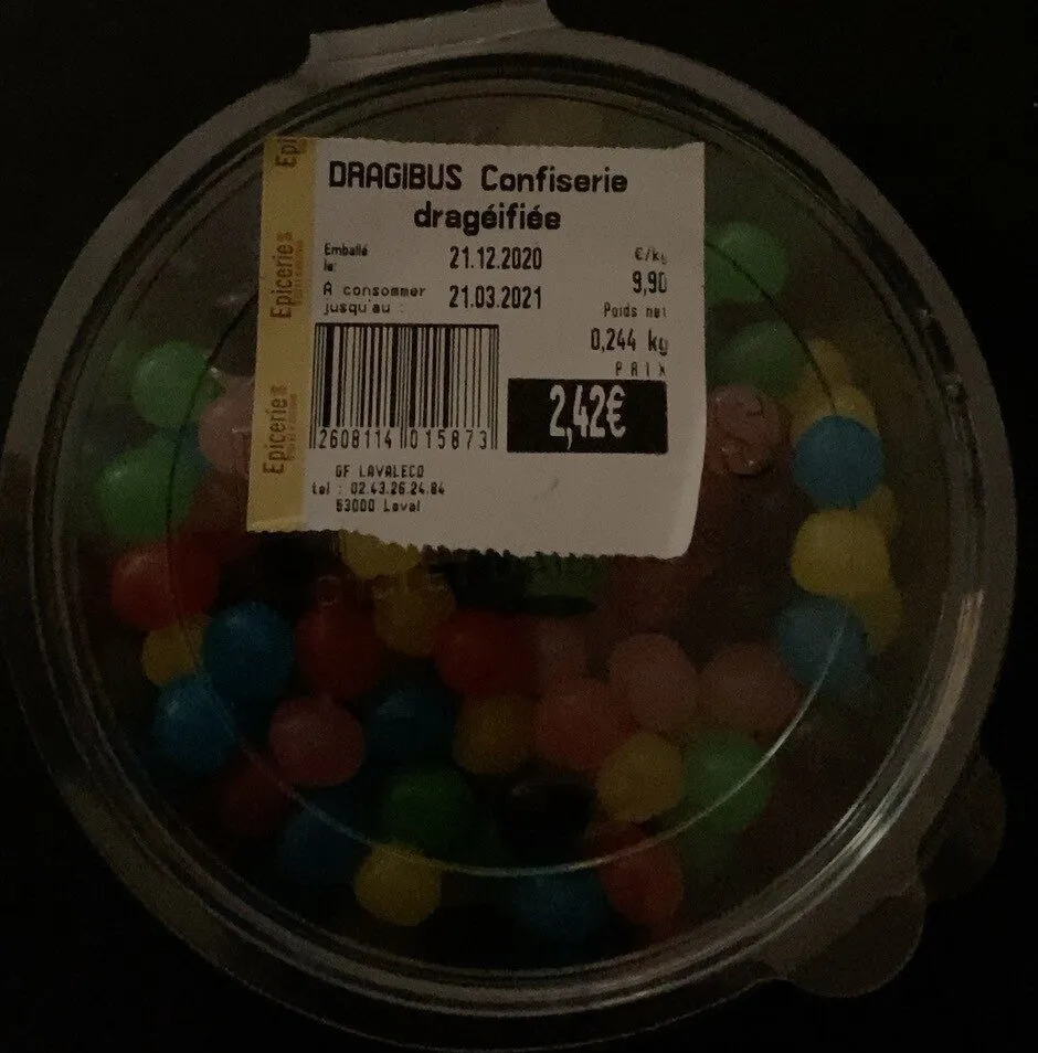 Dragibus confiserie dragéifiée