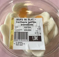 Oeufs au plat confiserie gélifiée aromatisée