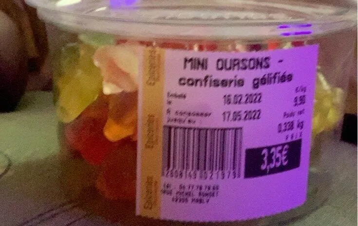Mini oursons confiserie gélifiée