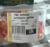 Mini oursons confiserie gélifiée