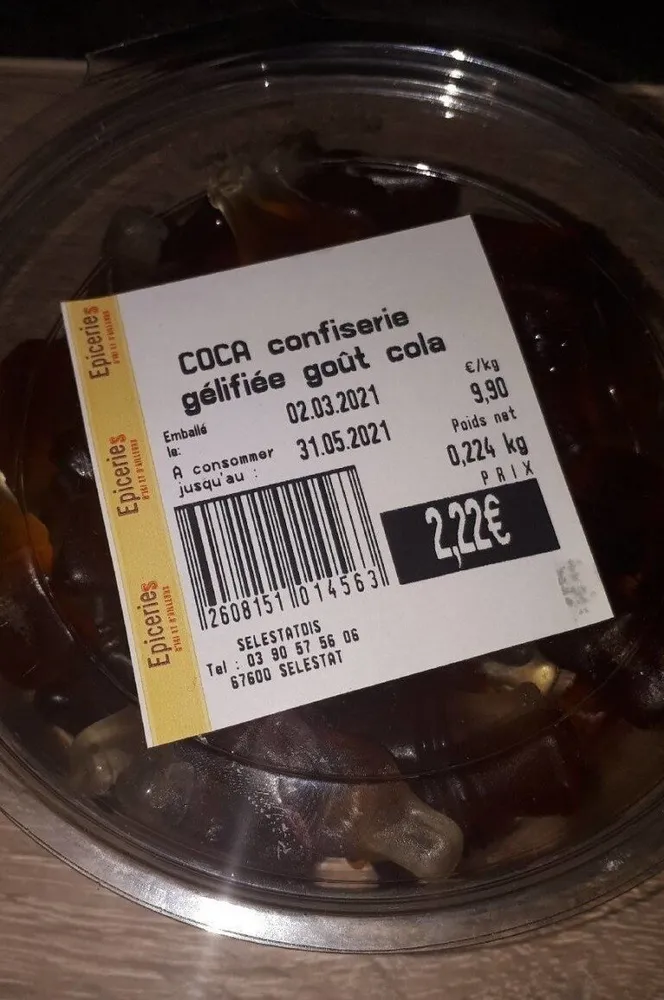 Confiserie gélifié gout coca