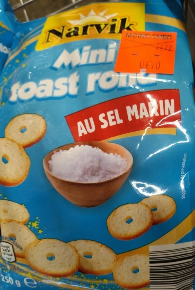 Mini toast rond au sel marin