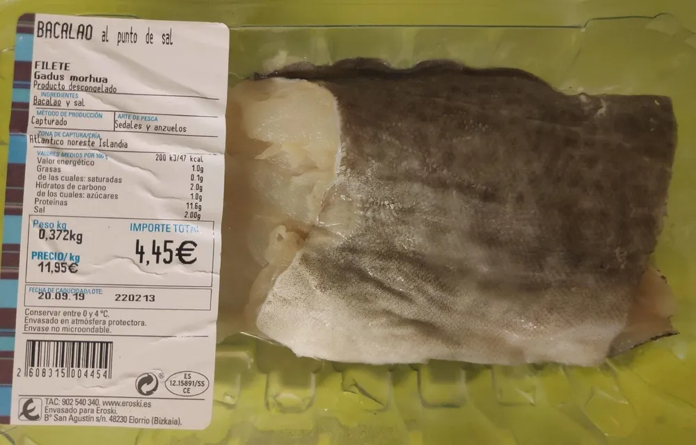 Bacalao al punto de sal