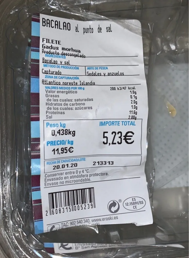 Bacalao al punto de sal