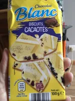 Chocolat blanc biscuits cacaotes