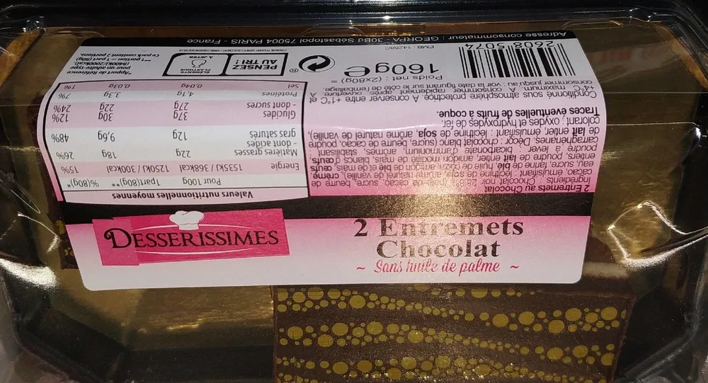 2 Entremets chocolat