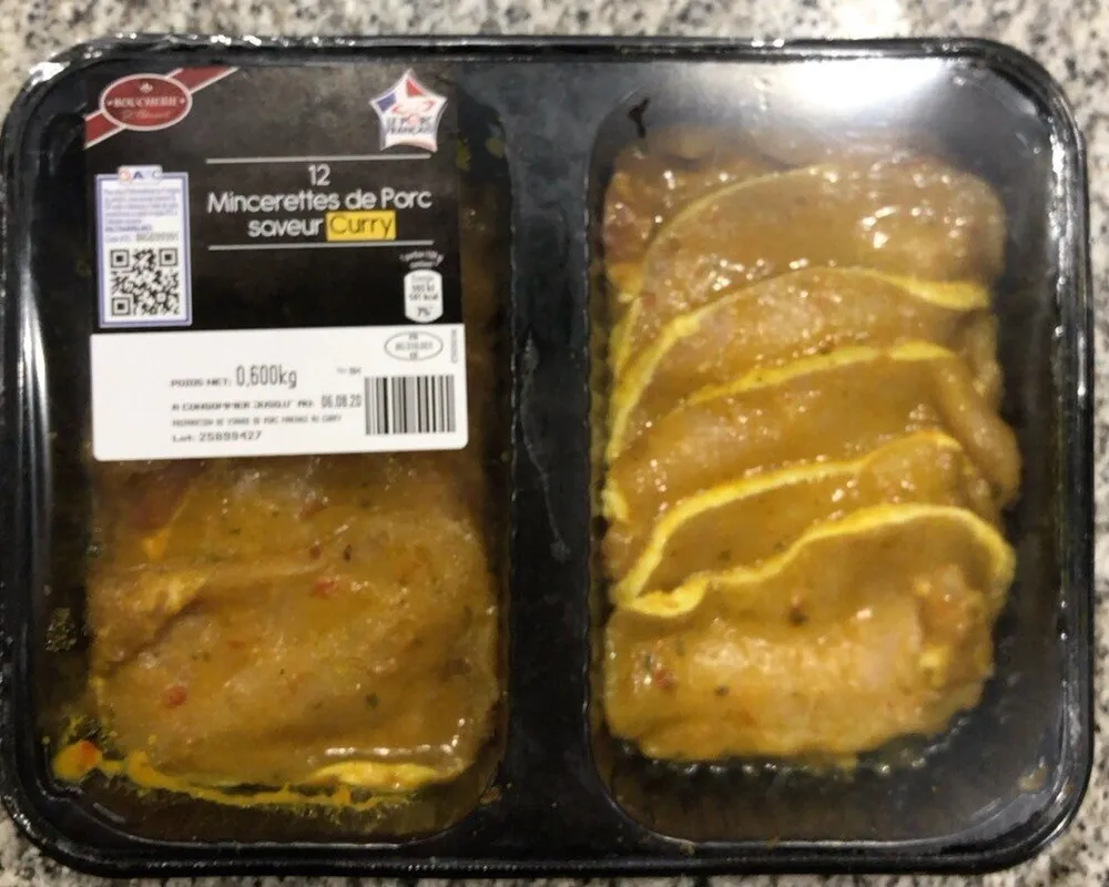 12 mincerrettes de porc saveur curry
