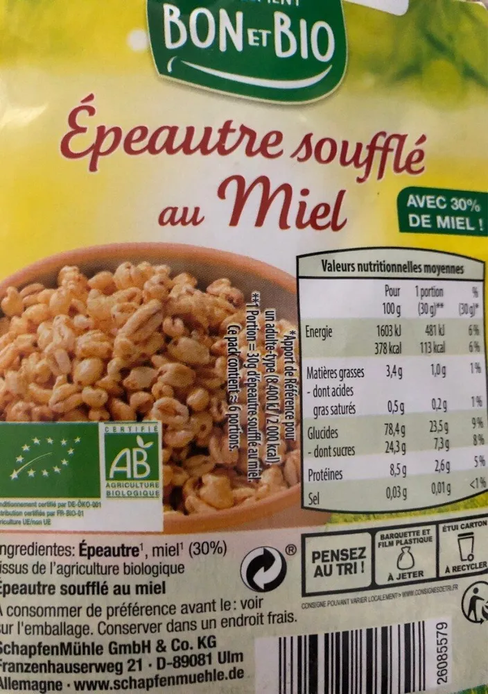 Épeautre Soufflé au Miel