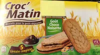 Biscuits aux céréales fourrées goût choco noisette