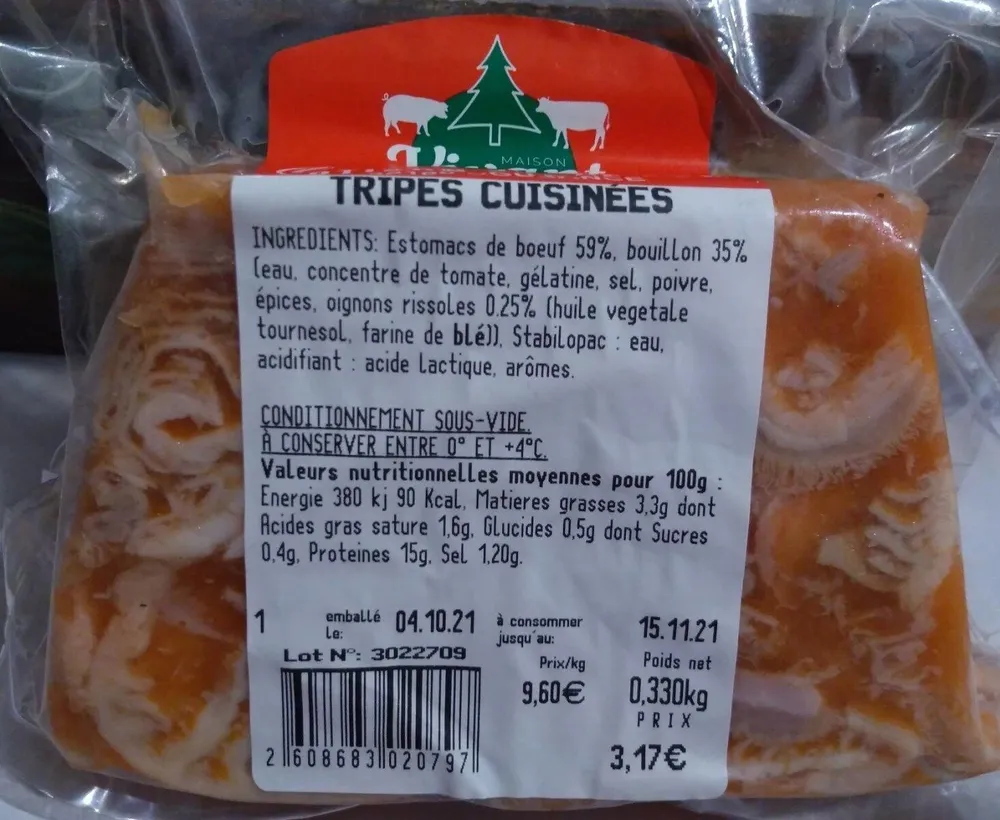 Tripes cuisinées