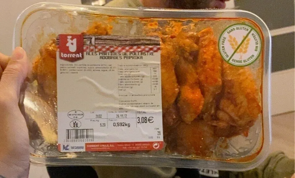 Alitas pollo adobadas