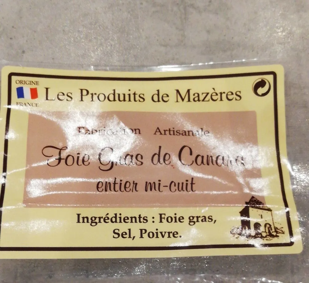 Foie gras de canard entier mi cuit