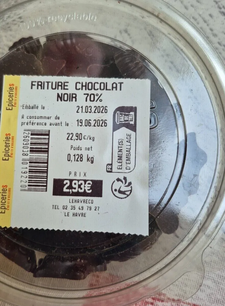 Friture chocolat noir 70%