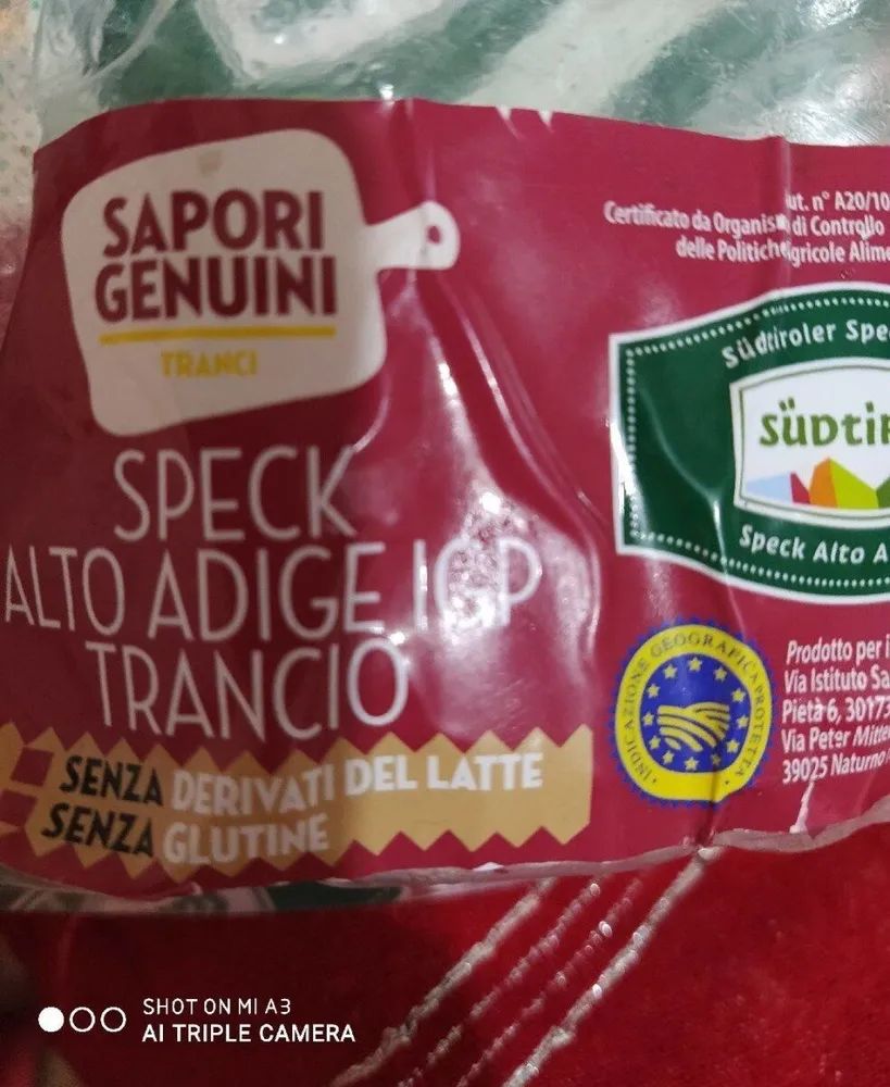 Speck alto adige igp trancio