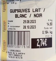 Guimauves lait / blanc / noir