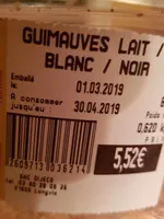 Guimauve lait blanc noir