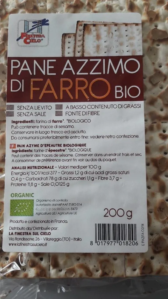 Pane azzimo di Farro bio