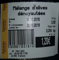 Mélange d'olives dénoyautées