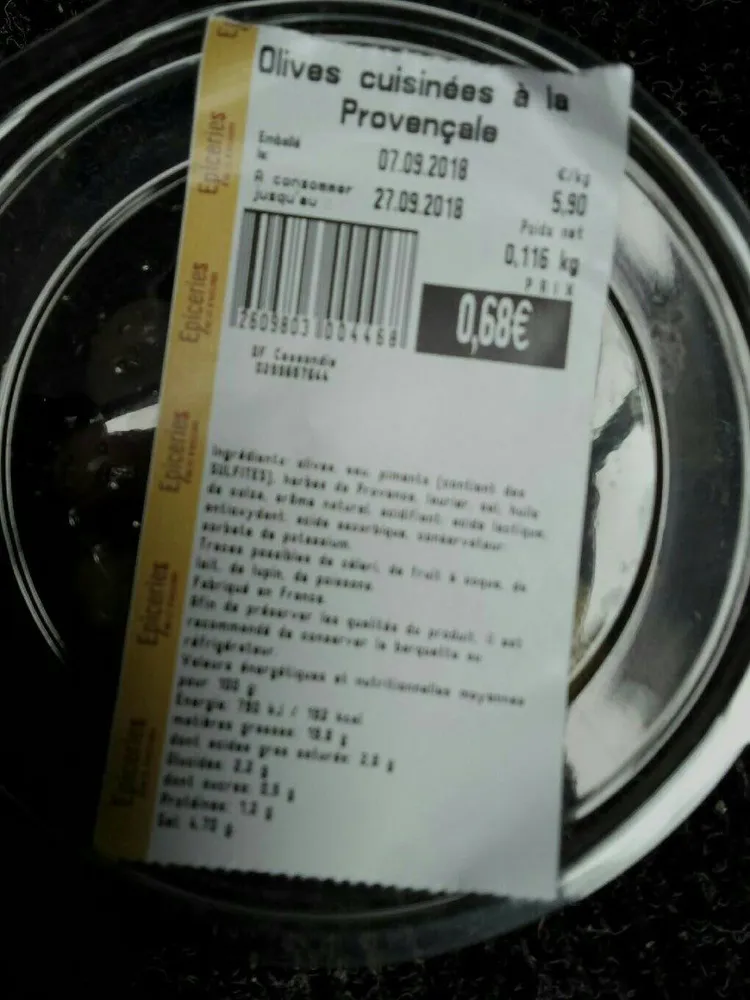 Olives cuisinées à la provençale