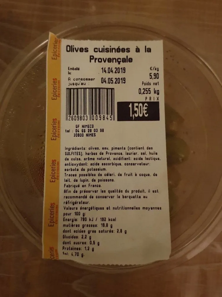 Olives cuisinées à la provençale