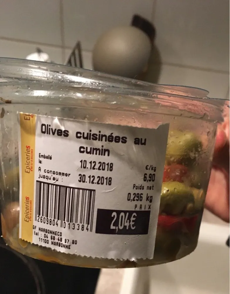 Olives cuisinees au cumin